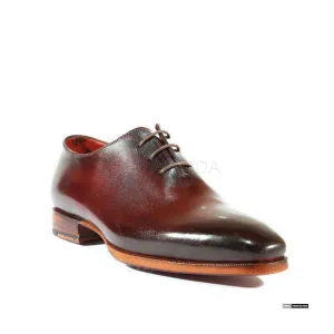 Paul Parkman Handmade Designer Shoes Handmade Men's Designer Shoes Dress Hand-Painted Brown Oxfords (PM1014)