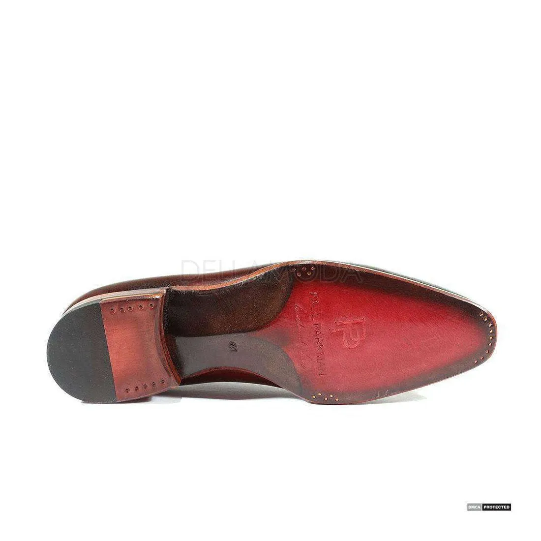 Paul Parkman Handmade Designer Shoes Handmade Men's Designer Shoes Dress Hand-Painted Brown Oxfords (PM1014)