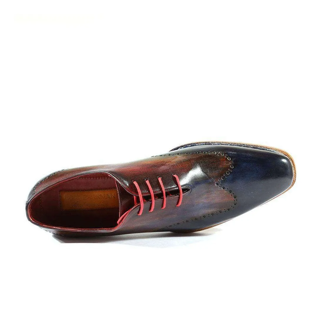 Paul Parkman Handmade Designer Shoes Handmade Men's Designer Shoes Wingtip Goodyear Welted Hand-Painted Multi-Color Oxfords (PM1015)