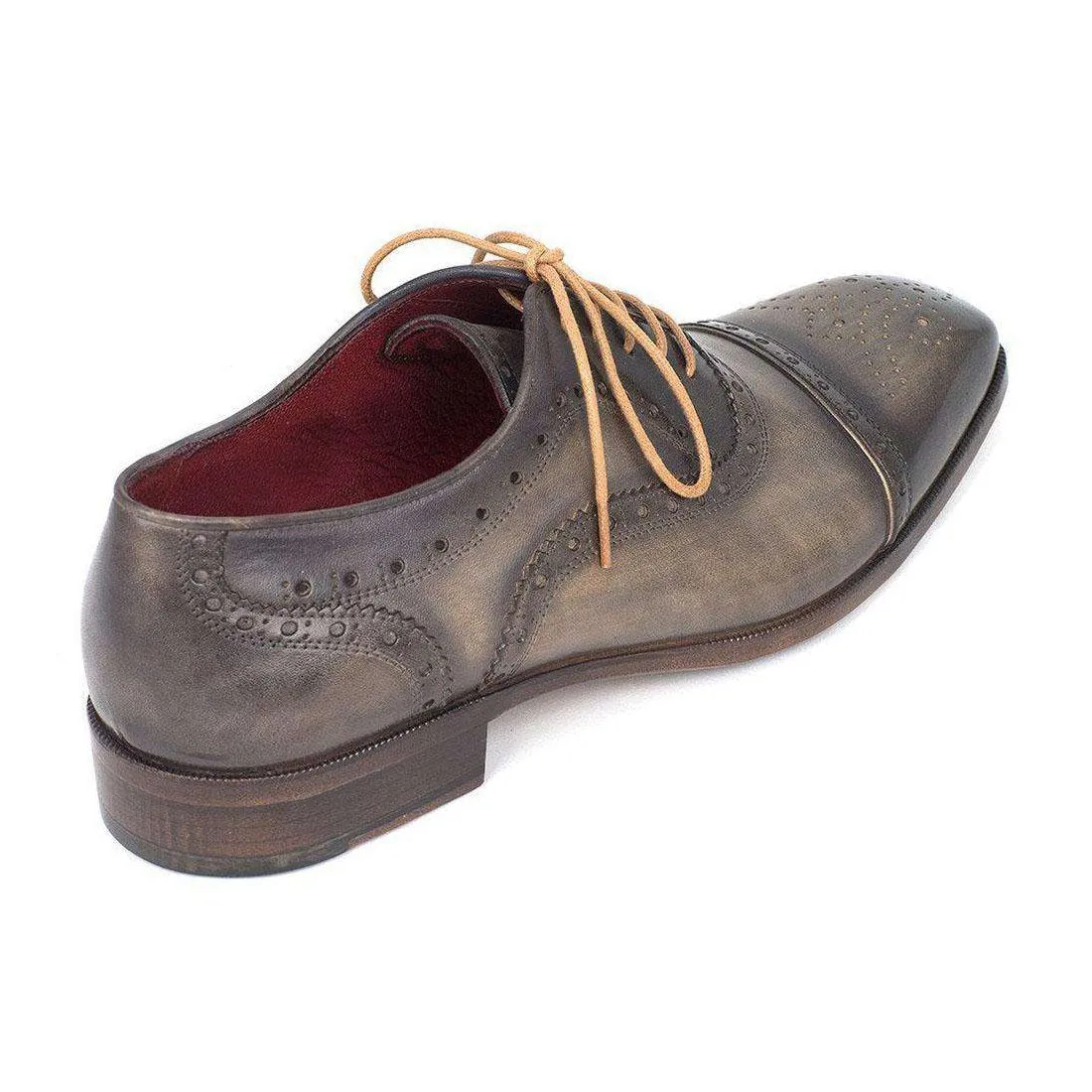 Paul Parkman Handmade Designer Shoes Men's Captoe Oxfords Gray (PM5306)
