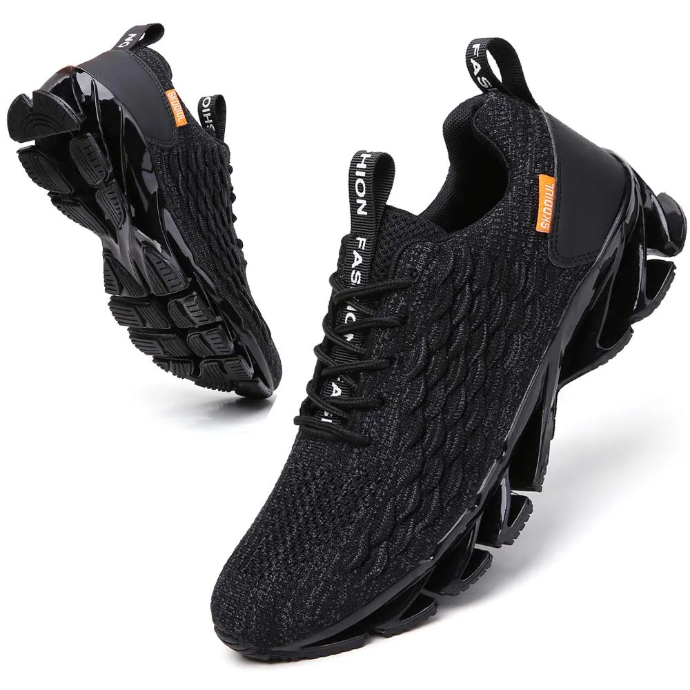 SKDOIUL Black Tennis Shoes Men mesh Breathable Comfort Fashion Running Shoes Sport Athletic Walking Sneakers Man Runner Jogging Shoes Size 9.5
