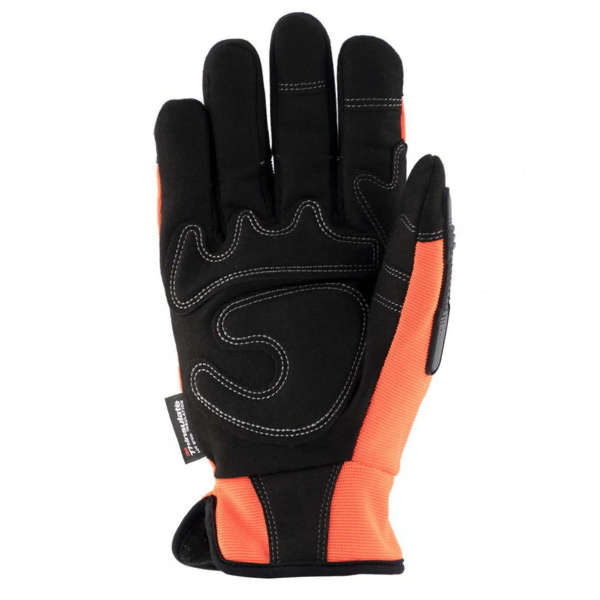 Terra Hi-Vis Thinsulate Lined Performance Winter Gloves with Elastic Wrist, Superior Warmth, Synthetic Leather, Reflective Pads, Durable Protection, Outdoor Safety