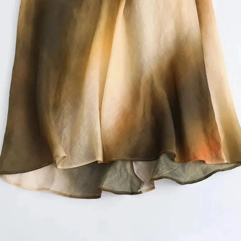 Tie-Dye Halter Backless Dress | Summer Loose Fit Midi Dress