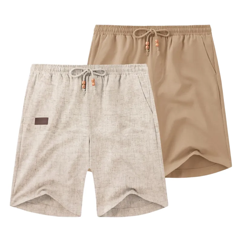 Versatile Design Pack of Two Casual Linen Vacation Shorts