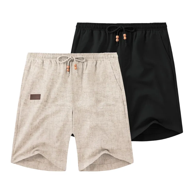Versatile Design Pack of Two Casual Linen Vacation Shorts