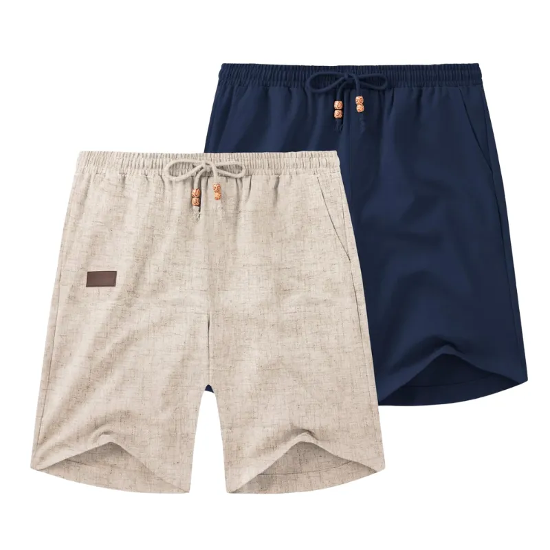 Versatile Design Pack of Two Casual Linen Vacation Shorts