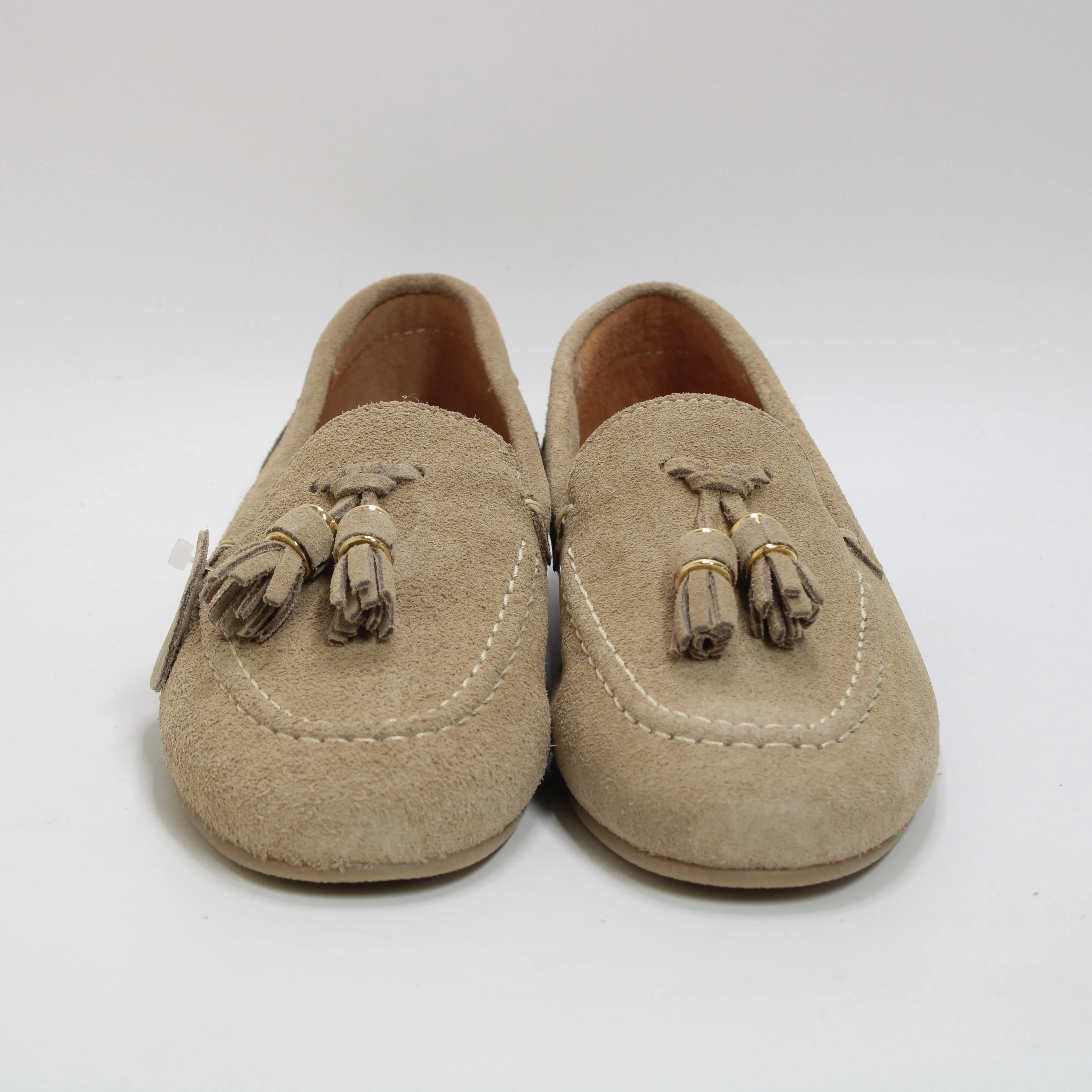 Womens Office Finty Tassel Loafers Taupe Suede