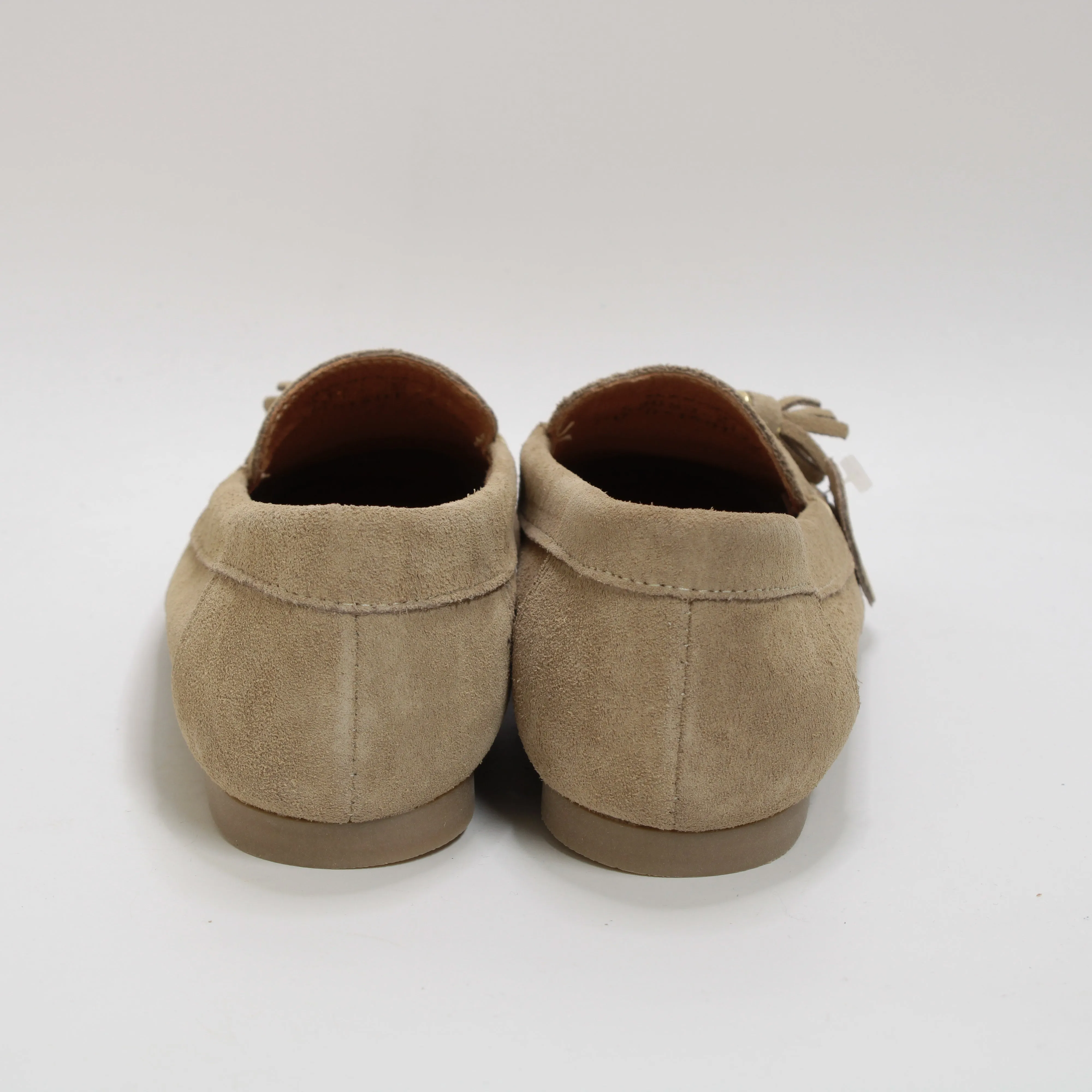 Womens Office Finty Tassel Loafers Taupe Suede